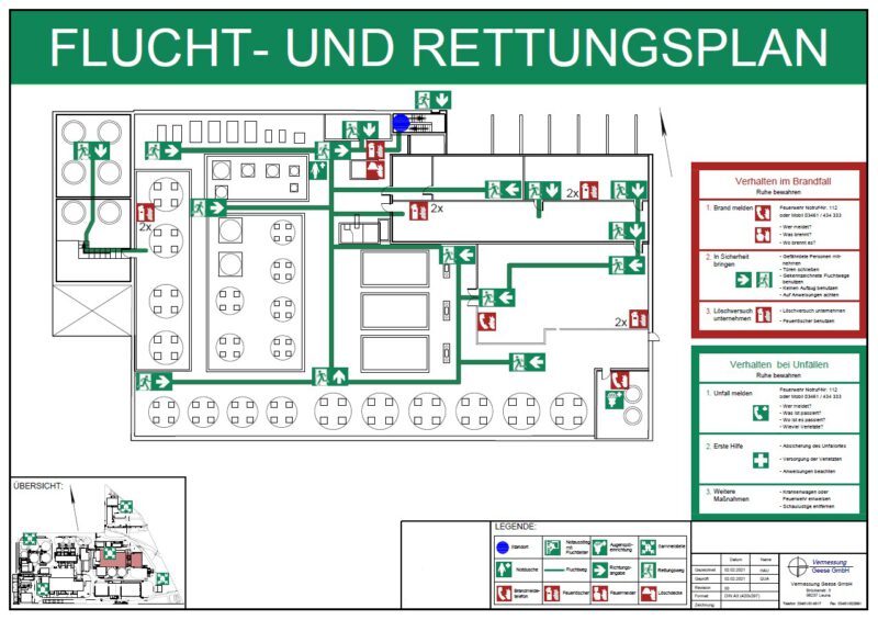 Flucht und Rettungsplan eine Industriegebäude